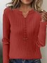 Damen Garn/Wollgarn Unifarben Langarm Bequem Lässig Schnalle Pullover