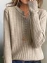 Damen Garn/Wollgarn Unifarben Langarm Bequem Lässig Schnalle Pullover