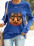 Lässig Rundhals Halloween (Kürbis) Sweatshirt