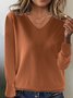 Damen Garn/Wollgarn Unifarben Langarm Bequem Lässig Pullover