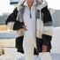 Damen Farbblock Regelmäßig Weit Jacke