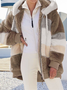 Damen Farbblock Regelmäßig Weit Jacke