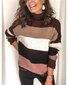 Damen Garn/Wollgarn Gestreift Langarm Bequem Lässig Pullover
