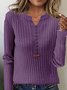 Damen Garn/Wollgarn Unifarben Langarm Bequem Lässig Schnalle Pullover