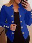 Damen Unifarben Bomberjacke Schnalle Regelmäßig Regelmäßige Passform Jacke