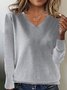 Damen Garn/Wollgarn Unifarben Langarm Bequem Lässig Pullover