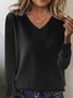 Damen Garn/Wollgarn Unifarben Langarm Bequem Lässig Pullover