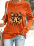 Lässig Rundhals Halloween (Kürbis) Sweatshirt