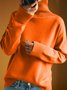 Damen Garn/Wollgarn Unifarben Langarm Bequem Lässig Pullover