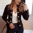 Damen Unifarben Bomberjacke Schnalle Regelmäßig Regelmäßige Passform Jacke
