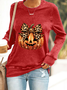 Lässig Rundhals Halloween (Kürbis) Sweatshirt