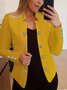 Damen Unifarben Bomberjacke Schnalle Regelmäßig Regelmäßige Passform Jacke