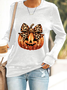 Lässig Rundhals Halloween (Kürbis) Sweatshirt