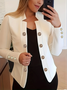 Damen Unifarben Bomberjacke Schnalle Regelmäßig Regelmäßige Passform Jacke