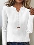 Damen Garn/Wollgarn Unifarben Langarm Bequem Lässig Schnalle Pullover