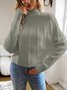 Damen Garn/Wollgarn Unifarben Langarm Bequem Lässig Pullover