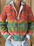 Damen Gestrickt 3d Drucken Langarm Bequem Lässig Strickjacke