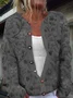 Damen Geblümt Langarm Bequem Lässig Geknöpft Strickjacke