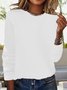 Damen Garn/Wollgarn Unifarben Langarm Bequem Lässig Spitze Pullover