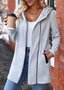 Damen Unifarben verdicken Weit Jacke