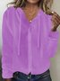 Damen Garn/Wollgarn Unifarben Langarm Bequem Lässig Schnalle Strickjacke
