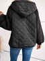 Damen Unifarben verdicken Weit Gepolstert Jacke