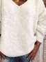 Damen Garn/Wollgarn Unifarben Langarm Bequem Lässig Pullover