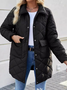 Damen Unifarben verdicken Weit Gepolstert Jacke