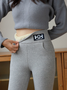Lässig Unifarben Lang Leggings