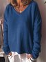 Damen Garn/Wollgarn Unifarben Langarm Bequem Lässig Pullover
