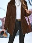 Damen Unifarben verdicken Weit Gepolstert Jacke