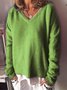 Damen Garn/Wollgarn Unifarben Langarm Bequem Lässig Pullover