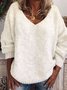 Damen Garn/Wollgarn Unifarben Langarm Bequem Lässig Pullover
