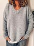 Damen Garn/Wollgarn Unifarben Langarm Bequem Lässig Pullover
