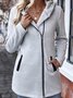 Damen Unifarben verdicken Weit Jacke