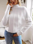 Damen Garn/Wollgarn Unifarben Langarm Bequem Lässig Pullover