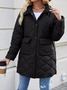 Damen Unifarben verdicken Weit Gepolstert Jacke