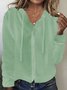 Damen Garn/Wollgarn Unifarben Langarm Bequem Lässig Schnalle Strickjacke