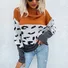 Damen Garn/Wollgarn Gestreift Langarm Bequem Lässig Pullover