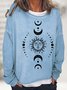 Retro Rundhals Sonne Sweatshirt