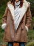 Damen Unifarben Vlies Weit Jacke