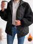 Damen Unifarben verdicken Weit Gepolstert Jacke