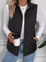 Damen Unifarben Vlies Weit Tanktop