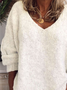 Damen Garn/Wollgarn Unifarben Langarm Bequem Lässig Pullover
