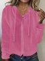 Damen Garn/Wollgarn Unifarben Langarm Bequem Lässig Schnalle Strickjacke