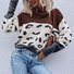 Damen Garn/Wollgarn Gestreift Langarm Bequem Lässig Pullover