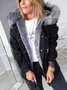 Damen Unifarben verdicken Weit Jacke