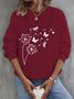 Lässig Rundhals Löwenzahn Sweatshirt