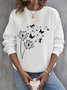 Lässig Rundhals Löwenzahn Sweatshirt
