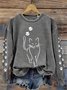 Lässig Rundhals Gestreift Sweatshirt